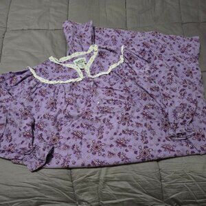 Vintage Anthony Richards Long Sleeve Nightgown Flannel Modest 90s